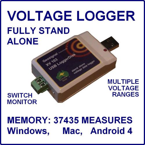 USB Voltage Data Logger Volt DC Recorder Switch Flash Memory Windows Mac Android