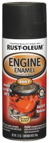 (14 CANS) RUSTOLEUM 248936 Engine Enamel Spray Paint SEMI GLOSS BLACK 12 OZ