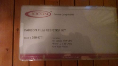 Xicon carbon film resistor kit 299-kt1 1.0 to 82 ohm kit24 values 240 total nib for sale
