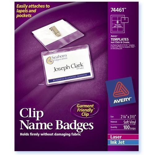 Avery Top Loading Clip Style Name Badge Kit - 74461