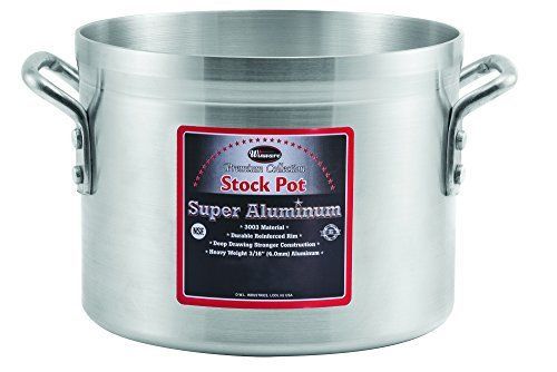 Winco USA Super Aluminum Stock Pot, Heavy Weight, 24 Quart, Aluminum