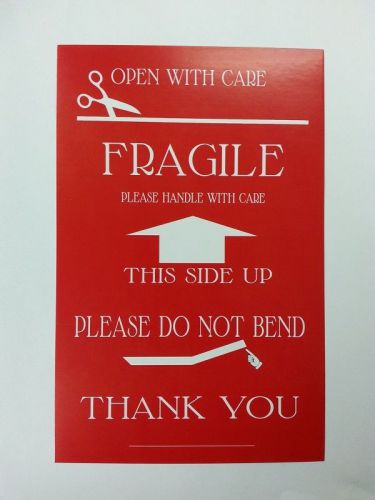 Fragile do not bend thank you multi-use shipping labels - custom print 100 pcs