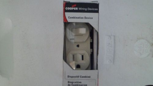 COOPER 274 LA COMBINATION DEVICE 3 WIRE 2 POLE SWITCH OUTLET NEW