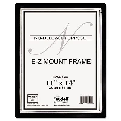 EZ Mount II Document Frame, Plastic, 11 x 14, Black/Silver, Sold as 1 Each