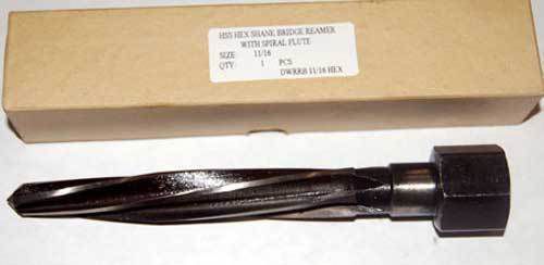 Quality import 1-3/16&#034; x 6-7/8&#034; hex shank high speed steel bridge reamer for sale