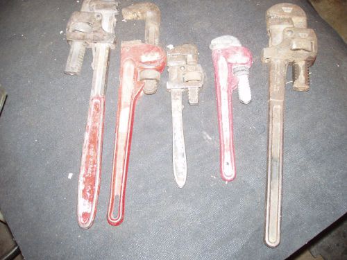 Lot Of 5 Vintage Pipe / Monkey Wrenches