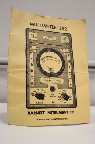 Barnett Instrument Multimeter 352 User Reference Guide Manual + Free Priority SH