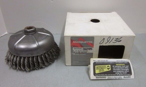 Marquette #M57129 6&#034; Cup Brush Knotted Braided 5/8&#034; x 11 NC .023 Wire 6600 RPM