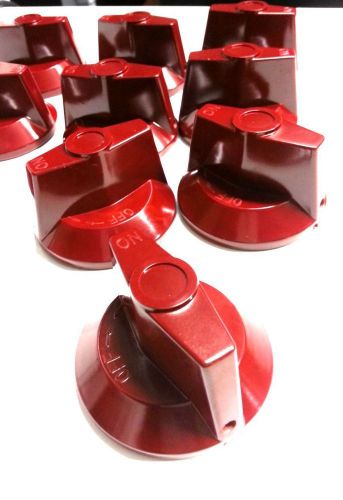 Commercial Heavy-Duty Plastic Knobs for Grill/ Range, Burgandy, Lot of 6