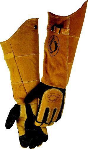 Caiman 21-inch one size fits all genuine american deerskin palm welding gloves for sale