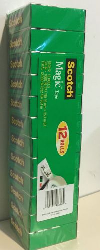 Scotch Magic Tape, 3/4 x 1000 Inches, Boxed, 12 Rolls (810K12) New &amp; Sealed
