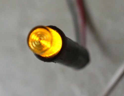 LED INDICATOR LAMP YELLOW, 120VAC OR DC. 25 PIECES  NEW 5/16 DIAMETER