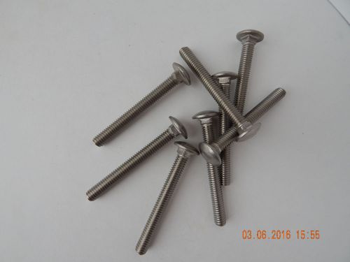 STAINLESS STEEL CARRIAGE BOLTS. . 5/16 - 18 x 2 3/4&#034;.  8 PCS. NEW