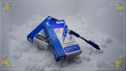 Pilot box of  super grip 12 piece bpgp-10r-f retractable ball point pen (blue) for sale