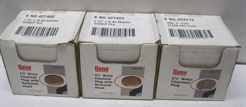 Lot of 16  Oatey Brass Cleanout Plug Five 1 1/2&#034; And Eleven 2 1/2&#034; Assorted (B5)