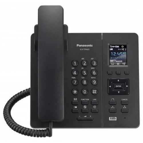 Panasonic kx-tpa65 dect corded desk telephone 1.8&#034; lcd black for sale