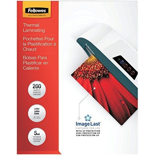 Fellowes Thermal Laminating Pouches, ImageLast, Letter Size, 5 Mil, 200 Pack