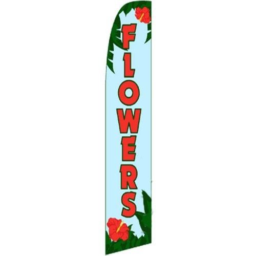 1 Flowers Sign Swooper flag 15&#039; Feather Banner made in USA (one)