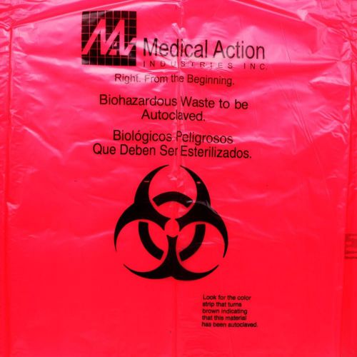 Autoclavable biohazard waste bags box of 100 31in x 38in 2ml for sale