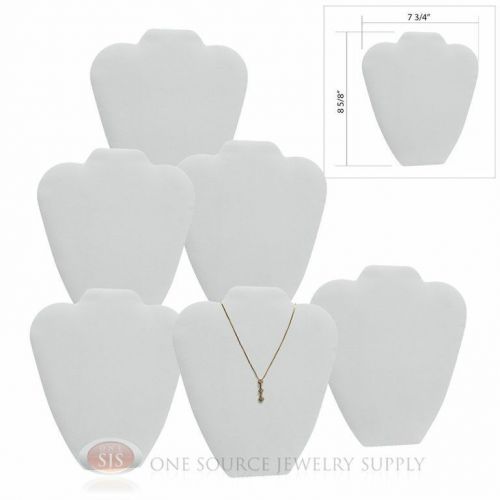 (6) 8 5/8&#034; White Leather Padded Pendant Necklace Display Easel Presentation