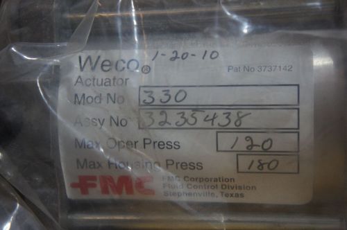 WECO MODEL 330 MOD 330 AIR PNEUMATIC ACTUATOR MAX PRESSURE 120 PSI