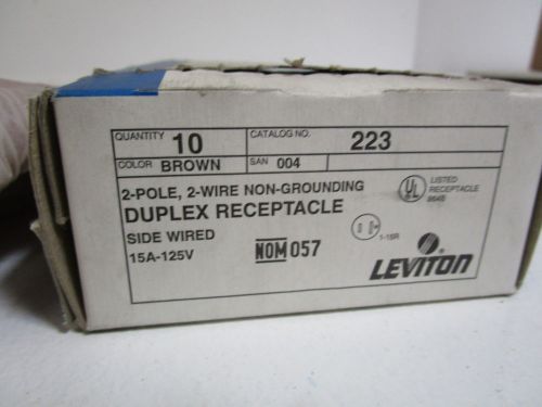 LOT OF 10 LEVITON DUPLEX RECEPTACLE 223 *NEW IN BOX *