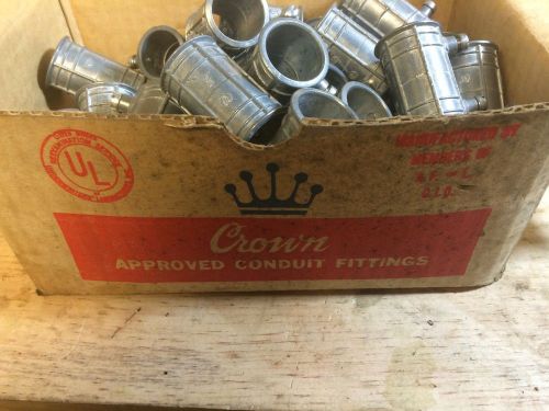Lot of 45 crown 3/4 electrical metallic tube (emt) set screws couplings for sale