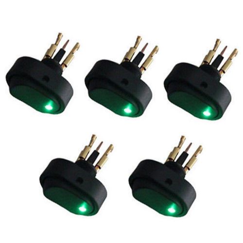 5x 12v 30a green led on-off rocker car boat switch toggle triangle plug switch for sale