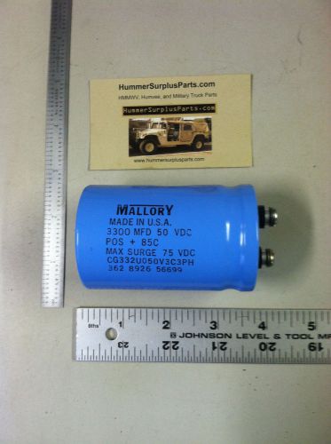 Mallory fixed electrolytic capacitor 3300 mfd 50 vdc g332u050v3c - f1015 r for sale