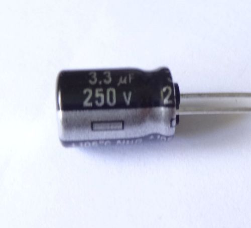 2 pcs, 3.3uF (3u3) 250V,  Electrolytic capacitors , PN.ECA-2EHG3R3, 17C2a
