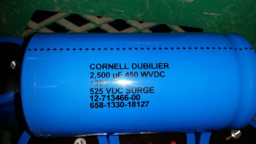 Cornell Dubilier 12-713466-00 Capacitor 450WVDC 2500µF 525VDC Surge Free shippin