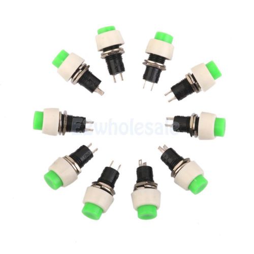 10x Green Car Boat Switches Locking Dash ON-OFF Push Button 2-Pin Latch Type