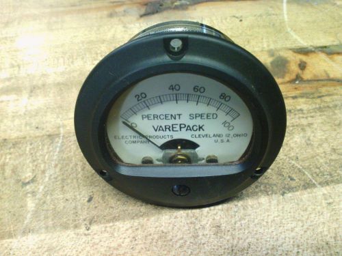 Electric Products Company Varepack 0-100 Percent Speed Panel Meter