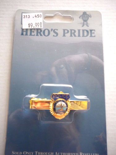 Police tie bar, by hero&#039;s pride, with state of tn emblem, in gold or silver for sale
