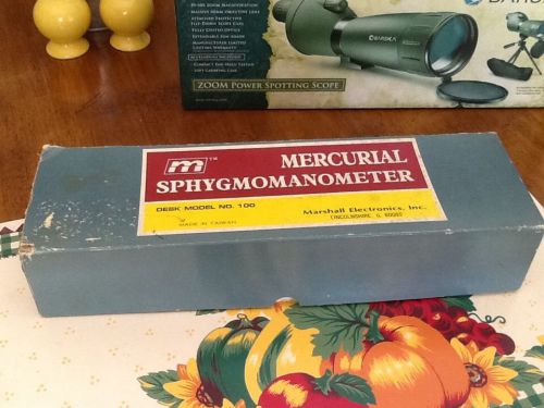 Marshall Deluxe Desk Model 100 Mercurial Sphygmomanometer w/ Box Blood Pressure