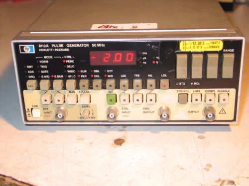 HP / Agilent 8112A 50 MHz Pulse Generator NIST Calibrated due 1/12/15