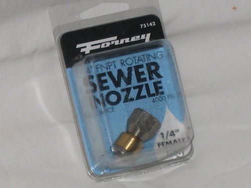 Forney 75142 Sewer Nozzle Rotating Stainless 4000PSI 1/4&#034; FNPT 5.5 Orifice