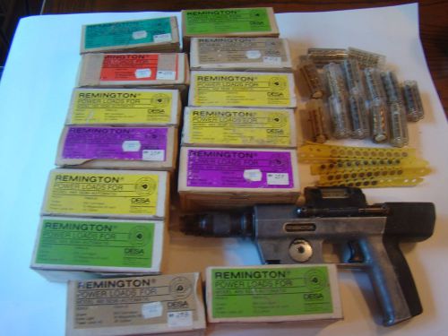 Remington Model 485 Powder Actuated Fastening Nail Gun &amp; Lots of Power Loads