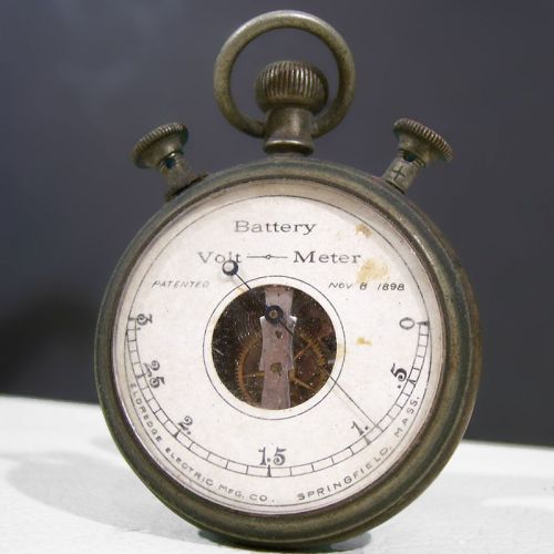 Antique eldredge electric co battery volt meter pocket watch pat 1898 mass for sale