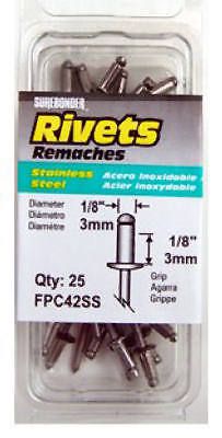 FPC CORPORATION 25-Pack Short Stainless-Steel Rivets