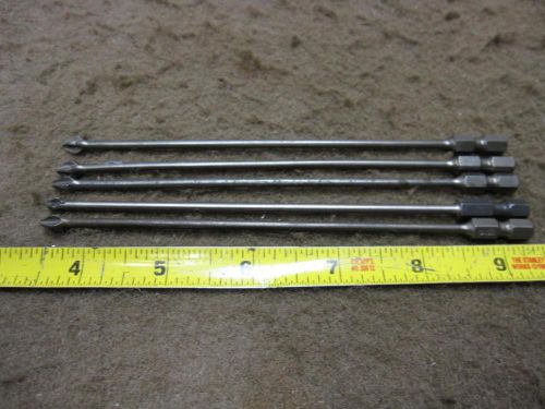5 PC AIRCRAFT TOOL ST 2751A-1 EXTENDED 6&#034; SHANK PHILLIPS BIT DRIVERS