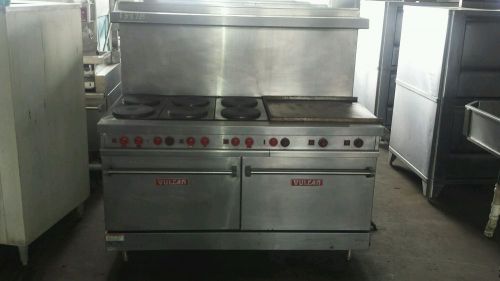 Vulcan e60fl range, griddle, double oven