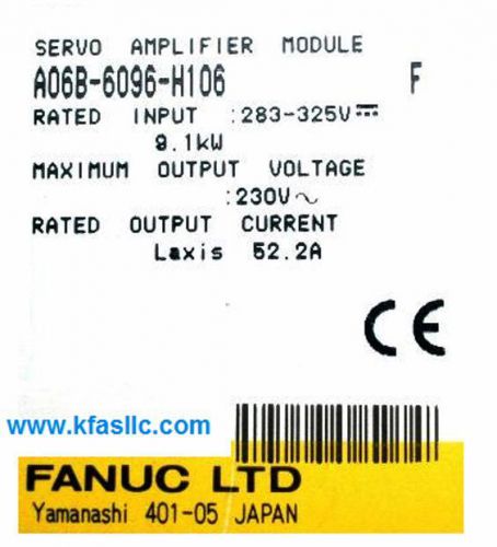 Fanuc Servo Amplifier A06B-6096-H106 or A06B6096H106 REPAIR SERVICE