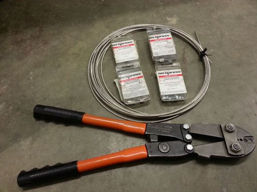 NICOPRESS 64CGMP Crimper / Swagging Tool - with Wire Cable &amp; Misc Sleeves