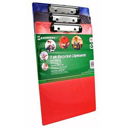Saunders 1 x Clipboard Recyled Plastic, Assorted Colors