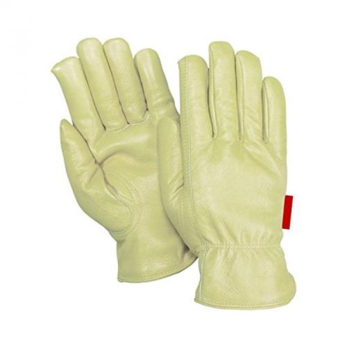 Large Grain Cowhide Leather Driver&#039;s Gloves, Keystone Thumb, Uncoated, White