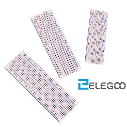 Elego 3pcs MB-102 Breadboard 830 Point Solderless Prototype PCB Board Kit for