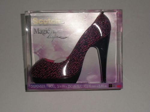 High Heel Shoe Scotch Magic Tape Dispenser  - Purple/Black with Invisible Tape