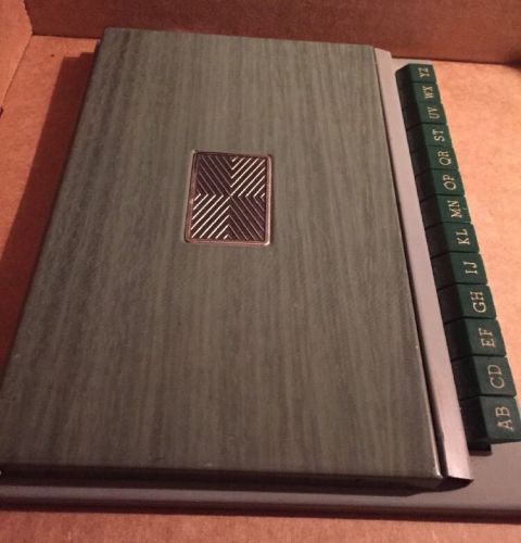 Vintage Zephyr Autodex Rolodex Green Push Button Metal Address Book