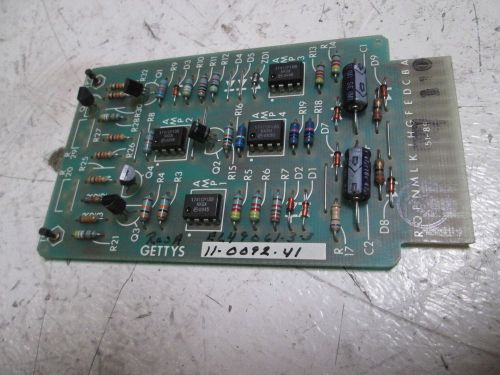 GETTYS 11-0092-41 PC BOARD *USED*